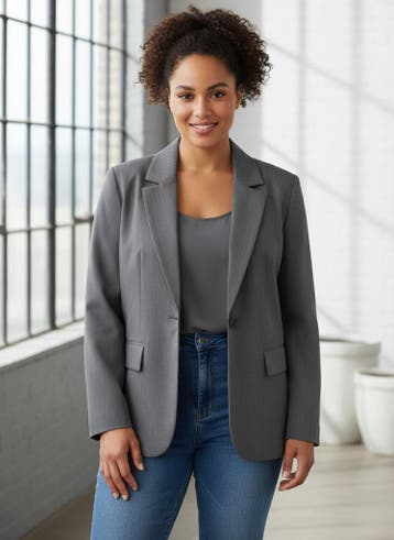 Yest Curve korte grijze blazer Maat:, Verzenden, Nieuw, Overige kleuren