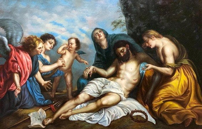 Daprès Anton van Dyck (XX) - La Pietà, Antiek en Kunst, Kunst | Schilderijen | Klassiek