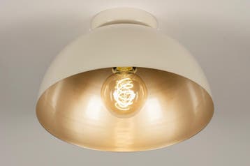 Rietveld Plafondlampen - Goud, Beige, Zand - Metaal, Verzenden, Nieuw