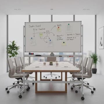 Dubbelzijdig Mobiel Whiteboard 120x60cm met Magneten, Pennen, Verzenden, Nieuw