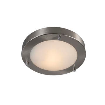 Moderne plafonnière staal 18 cm IP44 - Yuma, Huis en Inrichting, Lampen | Plafondlampen, Verzenden, Nieuw, Design