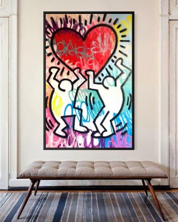 Gunnar Zyl - Heart / Keith Haring & Zyl XXL, Antiek en Kunst, Kunst | Schilderijen | Modern