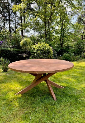 Ronde Tuintafel | Teakhout | Gratis bezorging en Montage |, Tuin en Terras, Tuintafels, Ophalen of Verzenden, Nieuw, Rond, Teakhout
