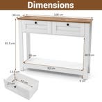LIVSK Houten Console Tafel - 2 Lades - 2 Niveaus - Smalle Ha, Verzenden