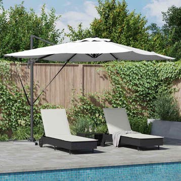 vidaXL Parasol Zand 286 x 284 x 270 cm Aluminium en, Verzenden, Nieuw, 2 tot 3 meter
