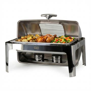 HCB Chafing dish - rolltop - 1/1 GN - kijkglas - 9 liter -, Verzenden, Nieuw in verpakking, Overige typen