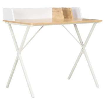 vidaXL Bureau 80x50x84 cm wit en natuurlijk, Huis en Inrichting, Verzenden, Nieuw