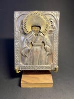 Icoon - Nikolaas de Wonderdoener - Hout, Zilver