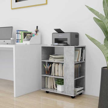 vidaXL Rolkast 60x35x75 cm bewerkt hout betongrijs, Huis en Inrichting, Verzenden, Nieuw