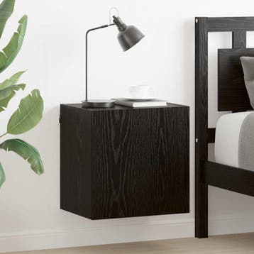 vidaXL TV Wandkasten 2 st Zwart Eiken Bewerkt hout, Minder dan 50 cm, Verzenden, Nieuw, Minder dan 100 cm