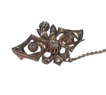 Broche - 14 karaat Geel goud - 0.65ct. tw. Diamant