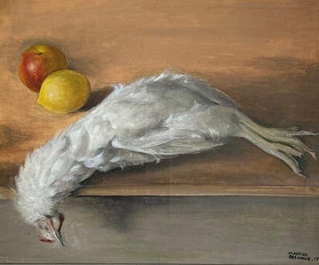 Maurice Delvaux (1913-1979) - Kip met fruit