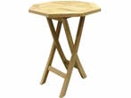 Klaptafel 60 cm achtkantig teak, Ophalen of Verzenden, Nieuw, Teakhout
