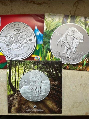 Canada. 20 Dollars 2013/2016, 3 coins (Zonder minimumprijs)