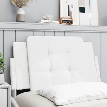 Rugsteun 80cm kunstleer wit | retourdeal 52% korting, Huis en Inrichting, Eenpersoons, Wit, Ophalen of Verzenden, Zo goed als nieuw