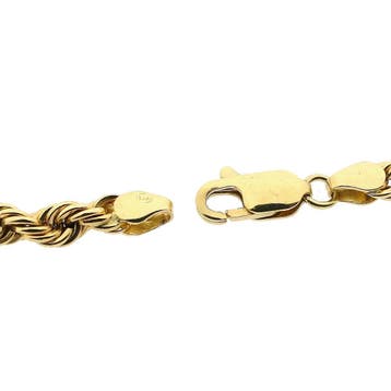 Gouden gedraaide schakelketting; 18 karaat; 46 cm, Ophalen of Verzenden, Gebruikt, Goud, Goud