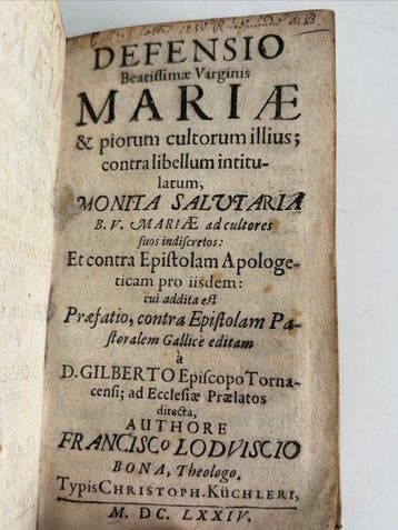 Francisco Lodoviscio Bona - Defensio Beatissimae Virginis