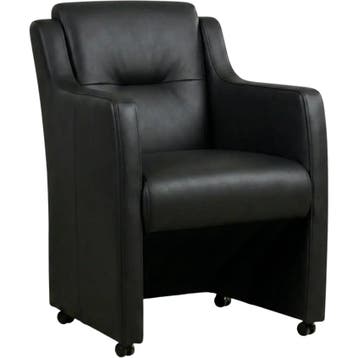 Leren eetkamerstoel Mass - Granada Black (zwart) - Met, Huis en Inrichting, Stoelen, Eigentijds, Modern, Zwart, Nieuw, Leer