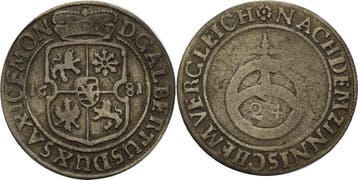 1/24 taler, daalder 1681, Sachsen-coburg Albrecht Iii 168..., Verzenden