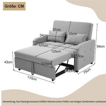 Multifunctionele Opklapbare Slaapbank 180×127 cm voor Kleine, Huis en Inrichting, Slaapkamer | Slaapbanken, Verzenden, Nieuw