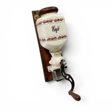 Pe-De - Koffiemolen - Hout, Metaal, Glas, Aardewerk - Wand