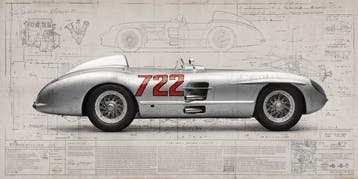 Artxlife - Stirling Moss Mercedes 300 SLR Drawings [XXL], Nieuw