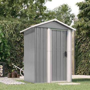 vidaXL Tuinschuur 126x97,5x177 cm gegalvaniseerd staal grijs, Verzenden, Nieuw
