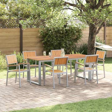 vidaXL Stapelstoel 6 st Bruin Massief Acaciahout Stapelbaar, Tuin en Terras, Verzenden, Nieuw