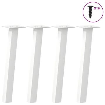 vidaXL Salontafelpoten 4 st 42 cm staal wit, Verzenden, Nieuw