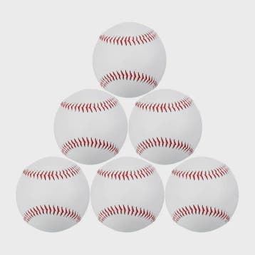 Set van 6 Harde Baseballs - Standaard Maat, Leer, Oefen & Tr, Verzenden, Nieuw