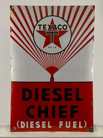 Texaco - Reclamebord - 60x40cm - Gemaakt van dikke