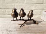 Beeldje - 3 birds on a twig - Brons
