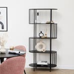 Wandkast Hoxton 5-laags - zwart - 80 x 34 x 172 cm, Verzenden, Nieuw, 150 tot 200 cm