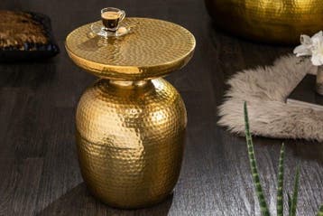 Handgemaakte bijzettafel ORIENT 36cm goud gehamerd ontwerp -, Huis en Inrichting, Ophalen of Verzenden, Nieuw