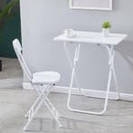 2dekans | Ceruzo Kinder Klaptafel met Stoel – Wit –, Huis en Inrichting, Tafels | Eettafels, Ophalen of Verzenden, Zo goed als nieuw