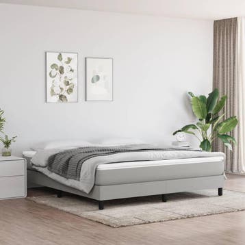 vidaXL Boxspring bed stof lichtgrijs 160x200 cm, Verzenden, 200 cm, 160 cm, Nieuw