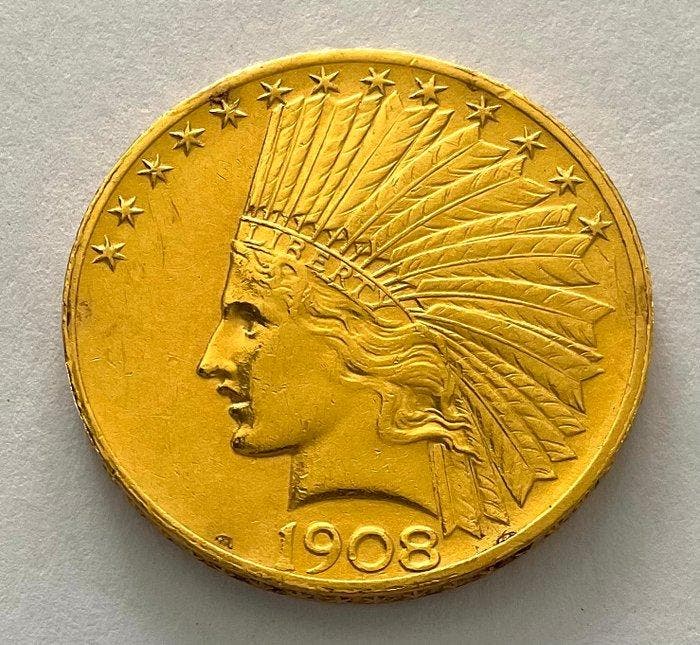 Verenigde Staten. 10 Dollars 1908 - Indian Head, Postzegels en Munten, Munten | Europa | Niet-Euromunten