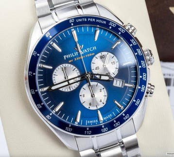 Philip Watch - Blaze - Chronograph & Date - Blue/Panda -, Sieraden, Tassen en Uiterlijk, Horloges | Heren, Nieuw