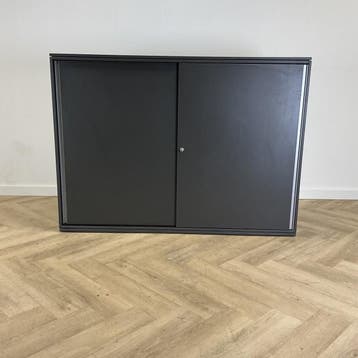 Haworth schuifdeurkast vv 4 legborden + sleutel  116x160x43, Huis en Inrichting, Ophalen of Verzenden, Gebruikt