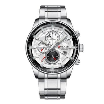Staal Luxe Horloge - Bandje Analoog Kwarts Roestvrij Uurwerk, Verzenden, Nieuw, Curren