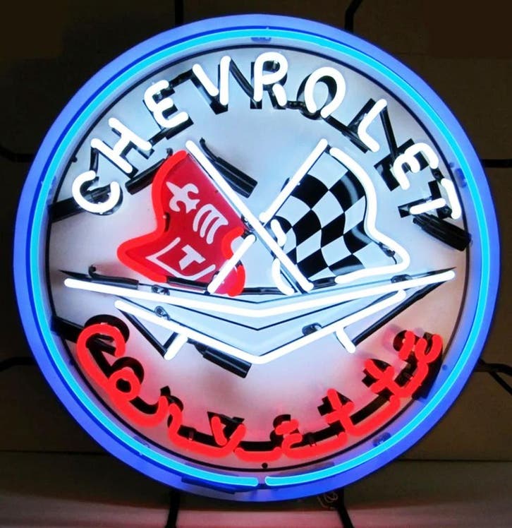Chevrolet Corvette Neon Verlichting 60 cm - Blauw, Rood, Wit, Auto's, Chevrolet, Ophalen