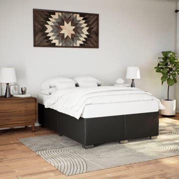 vidaXL Bedframe kunstleer zwart 160x200 cm, Overige materialen, Verzenden, Zwart, 200 cm