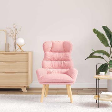 vidaXL Fauteuil Roze 69 x 74 x 93 cm Sherpa Stof, Verzenden, Nieuw