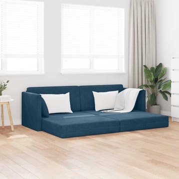 vidaXL Vloerslaapbank Blauw 213 x 70 x 77 cm Fluweel, Verzenden, Nieuw, Stof, Minder dan 150 cm
