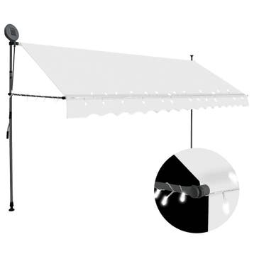 vidaXL Luifel handmatig uitschuifbaar met LED 400 cm, Verzenden, Nieuw