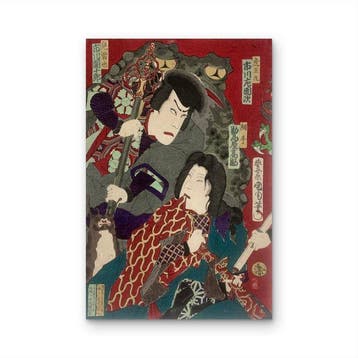 Jiraiya Goketsu Tan () Kabuki Ukiyo-e - Toyohara, Antiek en Kunst