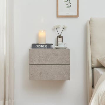 Nachtkastje zwevend Ampfing 40x29x30 cm betonkleurig licht [, Verzenden, Nieuw