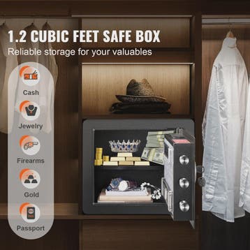 Elektronische Kluis 1.2 Cu Ft met Digitale Code & Noodsleute, Verzenden, Nieuw