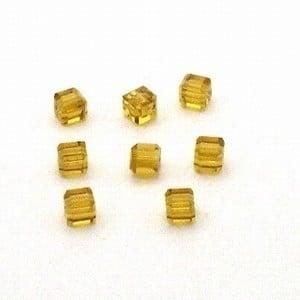 6x Preciosa Handgeslepen kristal kraal 4mm amber (Kralen), Ophalen of Verzenden, Nieuw, Kraal