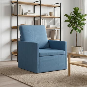 vidaXL Fauteuil Blauw 70 x 81 x 82 cm Katoen Stof, Huis en Inrichting, Eenpersoons, Verzenden, Nieuw, Minder dan 150 cm